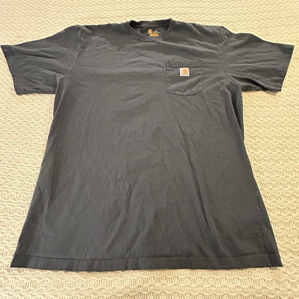 Carhartt Men's Original Fit XL Tall Charcoal Tee Shirt K97 Pocket Logo